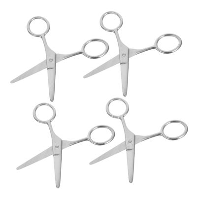 Mikinona 4pcs Round Scissors Stainless Steel Eyebrow and Nose Hair Trimming Scissors for Women Ergonomic Design for Precise Control and Safe Grooming