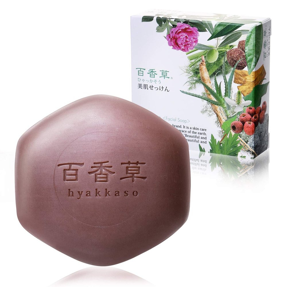  Hyakkaso JAPAN - Herbs & Minerals Facial Soap | Acne Skin Care | Acne Prone | Sensitive, Dry to Normal skin | Face and Body Wash | JAPANESE Skincare | Kampo medicine | 80g 2.8oz, hyakaso