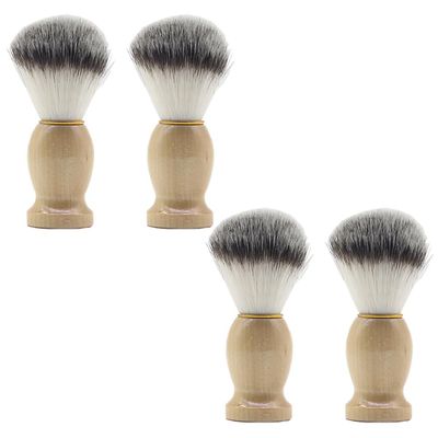 BudgetBundles US 2-4 Pc Shaving Brush Perfect Shave Barber Hard Wooden Handle Badger Hair Soft (4 Pack)