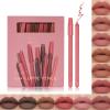 13LINGDAY 12 Colors Matte Lip Liner Pencil Set, Built In Sharpener Lip Crayon, Waterproof Velvet Lipstick Pen, Silky Creamy Smooth Texture, Precisely Outline Lip Makeup, Natural Nude Long Lasting view 1