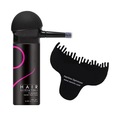 NinthAvenue Basics Hair Volume Powder Hair Fiber Instant Hair Concealer with Comb 25g, Black, 12.2x4.6cm