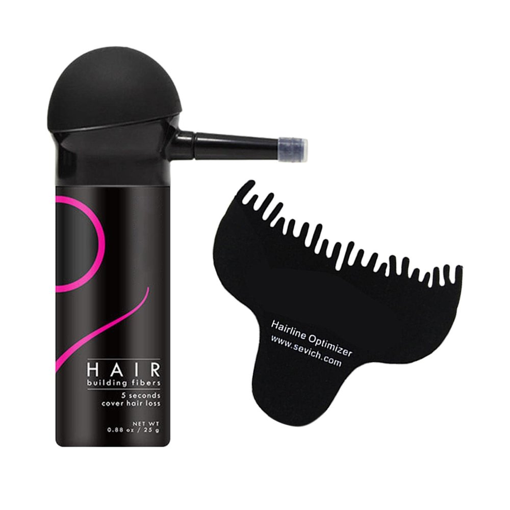 NinthAvenue Basics Hair Volume Powder Hair Fiber Instant Hair Concealer with Comb 25g, Black, 12.2x4.6cm