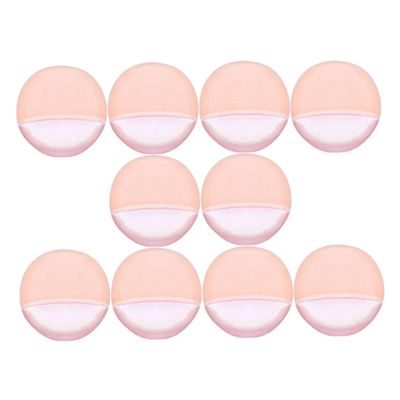 Healeved 10pcs Powder Puff Fluffy Makeup Applicators for Loose and Setting Powder Compact Velour Cosmetic Sponges for Women and Girls Easy to Hold and Clean for Natural Finish