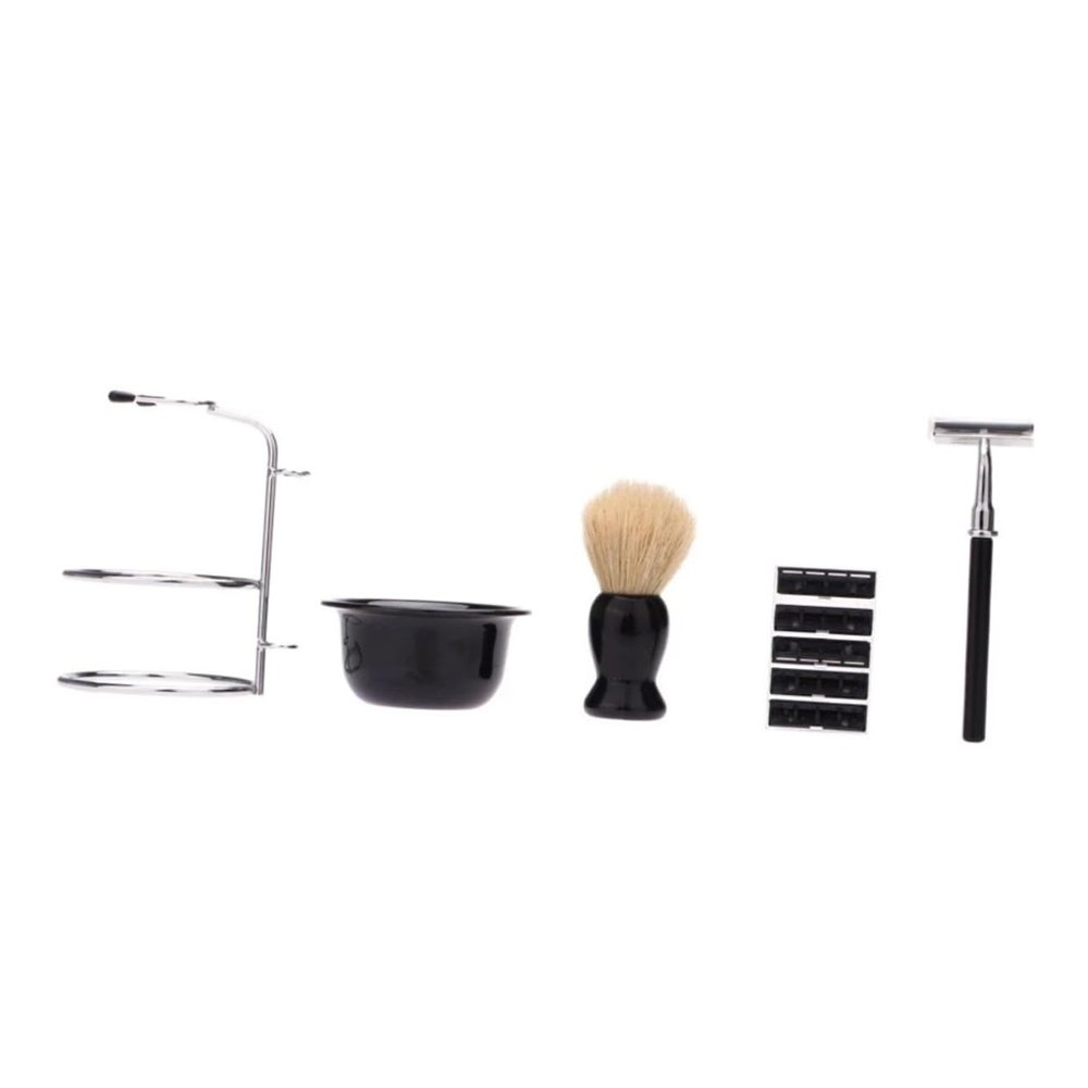 Didiseaon Men's Shaving Set Safety Razor Kit with Brush Stand Bowl Grooming Kit for Men