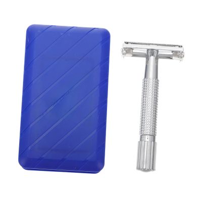 Didiseaon 1set Safety Razor with Long Handle Manual Beard Shaver for Butterfly Open Design for Gentlemen and Classic Shaving Enthusiasts