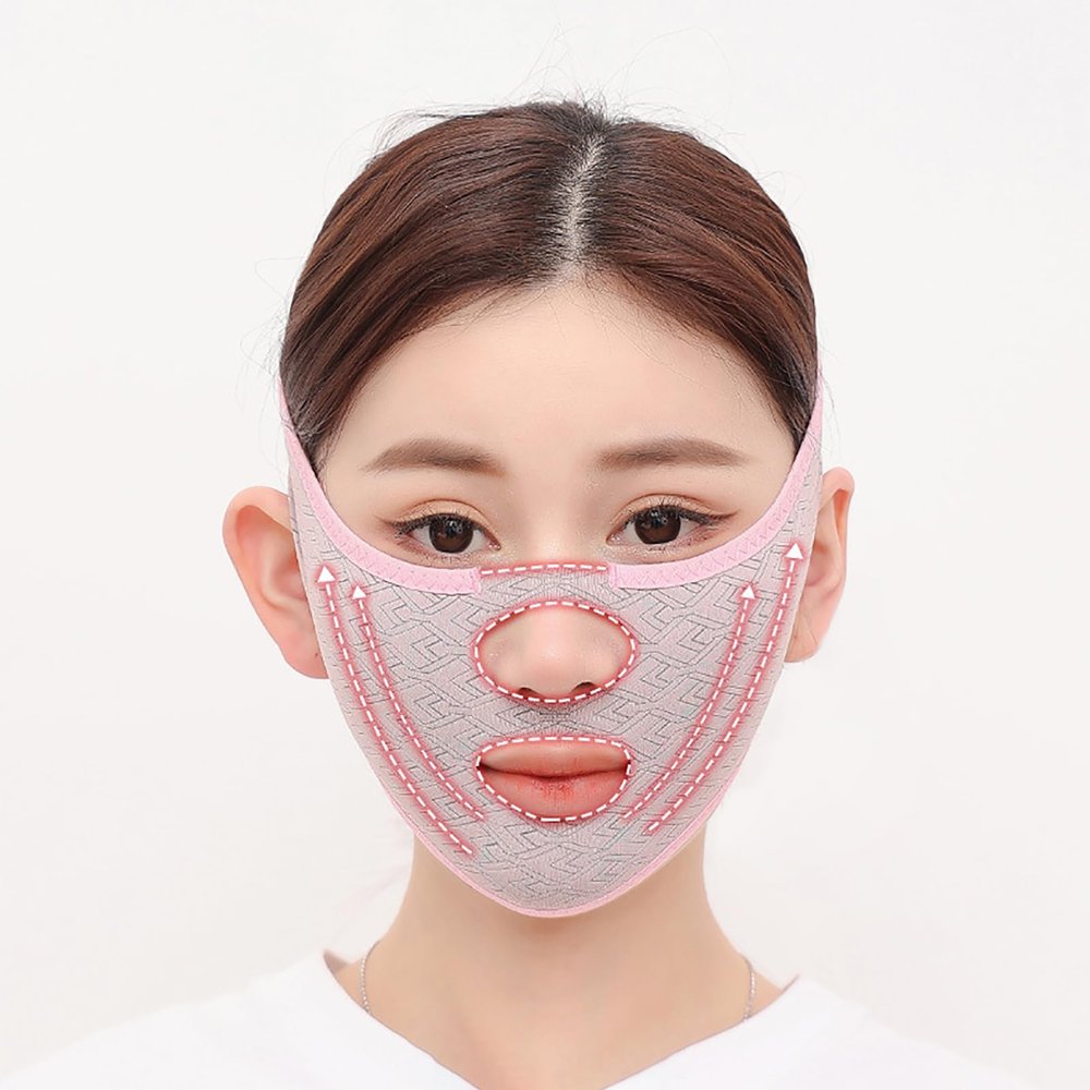 Walkervo V Shaped Face Mask Double Chin Lifting Belt Facial Slimming Strap for Women&Men Tightening Skin Preventing Sagging/Wrinkle