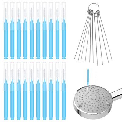 30pcs Shower Head Cleaner Tools, Shower Head Cleaning Brushes Multi-Sized Tiny Showerhead Cleaner Picks for Small Hole Anti-Clogging Cleaning Brush for Gap Nozzle Slot (Blue)