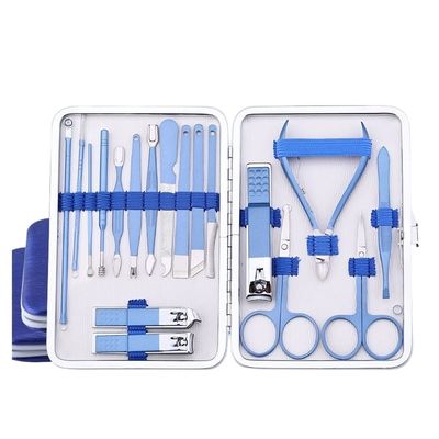 LOVULIFE Nail Clippers Set Large Capacity Lady Nail Clipper Set Stainless Steel Pedicure Manicure Set Beauty Nail Care Tools Nail Set (18 Pieces)