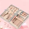 LOVULIFE Nail Clippers Set Stainless Steel Nail Clippers 18 in 1 Set Nails Set Manicure Tool Set Rose Gold Suitable for Family Outdoor Travel Best Gift, Pink view 3