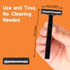 CXYARY 220 Pcs Twin Blade Disposable Razors With Clear Safety Cap, Shaving Razors Bulk for Men &Women, Stainless Steel Blade, Multipurpose Portable Shave Razor for Bathing Hotel Travel, Black view 3