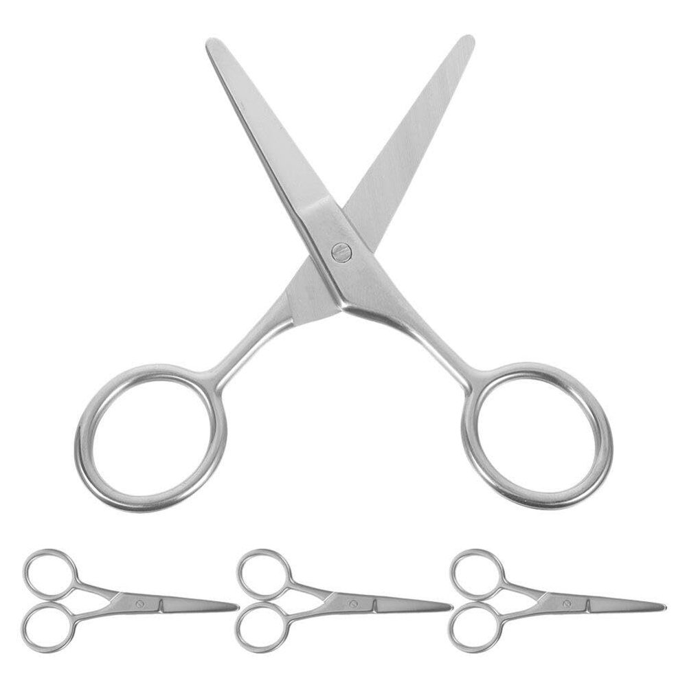 Baluue 4pcs Stainless Steel Eyebrow for Precision Grooming for Eyebrows Nose Hair and Beard Trimming Compact and Design