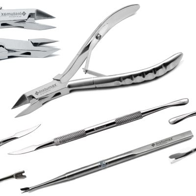 Foot Ingrowning Toenail Tools Kit  Stainless Steel Nipper Clipper and Dual-Ended Pusher Cuticle File and Skin Remover Knife  Effortless Foot Care Tools  Suitable for Both Men and Women 3 Piece Set