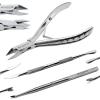 Foot Ingrowning Toenail Tools Kit  Stainless Steel Nipper Clipper and Dual-Ended Pusher Cuticle File and Skin Remover Knife  Effortless Foot Care Tools  Suitable for Both Men and Women 3 Piece Set view 1