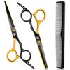 Professional Hair Cutting Shears Set,6 Inch Barber Hair Cutting Scissors Kit,Hairdressing Thinning Shears for Hair Cutting,Sharp Blades Haircut Scissors Kit for Women/Men/Kids (Rainbow) (Gold) view 1