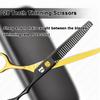 Professional Hair Cutting Shears Set,6 Inch Barber Hair Cutting Scissors Kit,Hairdressing Thinning Shears for Hair Cutting,Sharp Blades Haircut Scissors Kit for Women/Men/Kids (Rainbow) (Gold) view 4