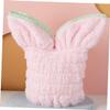 Healeved Rabbit Ear Shaped Quick-dry Bathing Cap for Women Durable Elastic Shower Cap Pink for Hair Protection during Showers and Spa Lightweight Bathroom Accessory view 4
