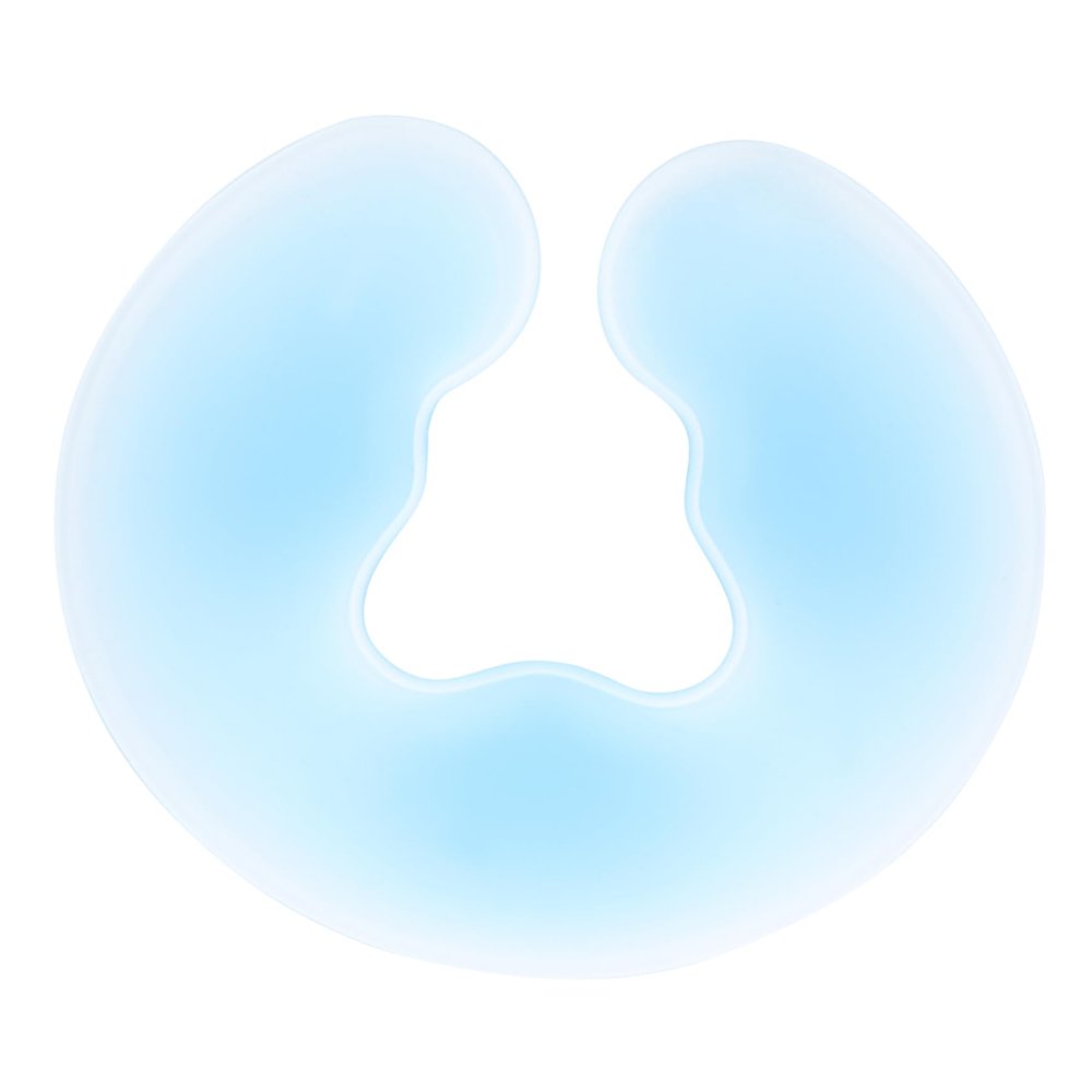 Amosfun U-Shaped Silicone Face Pillow for Spa Massage with Breathing Hole Design Blue Gel Pad for Beauty Salon Use Face Rest for Relaxation and Pain Relief