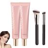Super Coverage Foundation With Buffing Brush, Super Full Coverage Makeup, Full Coverage Foundation And Brush Set, Concealer Full Face Coverage (Natural+Ivory) view 1