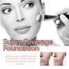 Super Coverage Foundation With Buffing Brush, Super Full Coverage Makeup, Full Coverage Foundation And Brush Set, Concealer Full Face Coverage (Natural+Ivory) view 4
