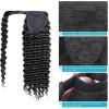 Ponytail Hair Extension Deep Wave Wrap Around Pony Tail Clip In Wave Curly Hair Extensions 8-24" Brazilian Human Hair Ponytails Hairpiece for Black Women Ponytail Hairpiece (Color : Wrap Around Ponyt view 2