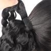 Ponytail Hair Extension Deep Wave Wrap Around Pony Tail Clip In Wave Curly Hair Extensions 8-24" Brazilian Human Hair Ponytails Hairpiece for Black Women Ponytail Hairpiece (Color : Wrap Around Ponyt view 4