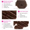 Color #4 Bundles Brown Deep Curly Human Hair Bundles Unprocessed Brazilian Virgin Hair 18 20 22 Inch Color #4 Deep Wave Bundles Human Hair Chocolate Brown Bundles Hair Weave view 3