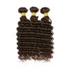 Color #4 Bundles Brown Deep Curly Human Hair Bundles Unprocessed Brazilian Virgin Hair 18 20 22 Inch Color #4 Deep Wave Bundles Human Hair Chocolate Brown Bundles Hair Weave view 4