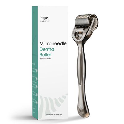 GXBRSY Derma Roller 0.25mm Titanium, 192 Micro Needle Roller - Beard Face Dermal Roller (Crystal Black)
