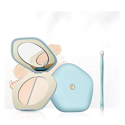 BeautyMall 1PC Professional 2 Textures Facial Highlighter, Lasting And Moisturizing Facial Highlighter Cream & Powder, Double Facial Highlighter Create Flawless Foundation (Light, Large 8g)
