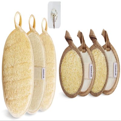 Natural Loofah Sponge Exfoliating Body Scrubber and Soft and Easy Foaming Face Exfoliating Loofah Pad Scrubber