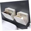 ABOOFAN 2pcs Multipurpose Wall-mounted Container Cotton Swab Holder Wall Mount Holder Wall Mount Organizer Bathroom Holder Canisters Clamshell Abs Storage Cosmetic Box White, 14x5.5x14cm view 2