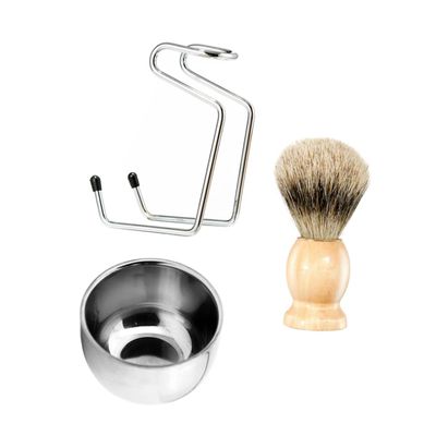 NOLITOY 1set Shaving Tool Kit for Men Beard Care Accessories Bowl Rack Brush Lightweight Convenient Beard Cleaning Tools for Easy Grooming
