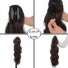 Ponytail Hair Extension Pony Tail Hair Extension, 24" Long Body Wave Ponytail Extensions Claw Clip in Fluffy Curly Ponytail Heat Resistant Synthetic Hair Pieces for Women Ponytail Hairpiece ( Color : view 4