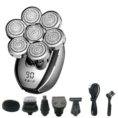 Head Shavers for Bald Men, 5 In 1 Men Electric Shaver 7 Floating Cutter Head Razor Waterproof Beard Trimmer Nose Haircut Machine Facial Cleansing Tools