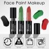 FREEORR 3 Colors Red Black Green Body Paint Sticks, Eye Black Baseball Sticks for Baseball/Football/Halloween/Costume Parties Accessories Vampire/Witch/Clown Makeup Face & Body Paint view 3