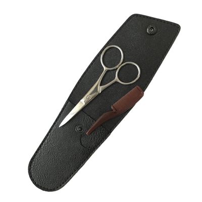 NOLITOY Stainless Steel Eyebrow Scissors Set Beard Trimmer Kit for Men Precision Grooming Scissors with Comb Storage Bag