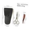 NOLITOY Stainless Steel Eyebrow Scissors Set Beard Trimmer Kit for Men Precision Grooming Scissors with Comb Storage Bag view 3