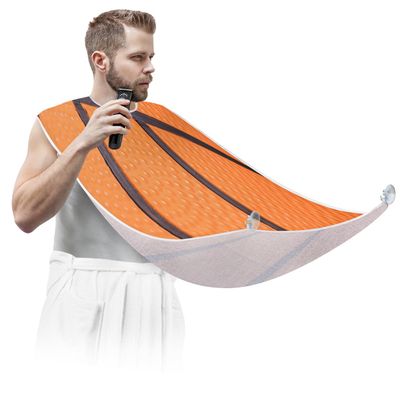Xiaoyanbd Basketball Texture Beard Bib Apron,Beard Hair Catcher for Men Shaving,Fathers Day Anniversary Christmas Gifts for Dad Husband,Beard Bib with 2 Suction Cups