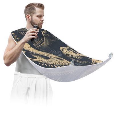 Xiaoyanbd Beard Bib Apron,Skeleton Dinosaur Beard Hair Catcher for Men Shaving,Fathers Day Anniversary Christmas Gifts for Dad Husband,Beard Bib with 2 Suction Cups