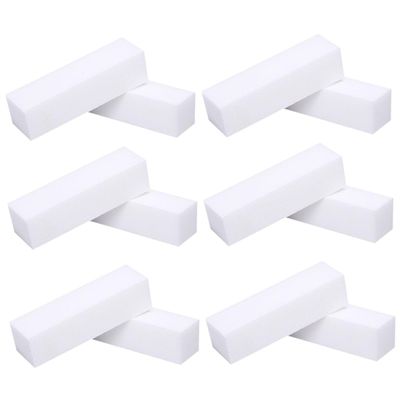 Healeved 12pcs Nail Buffer Sided Sanding Blocks for Manicure and Pedicure Care for Nail Shaping and Smoothing Lightweight Design for Home and White