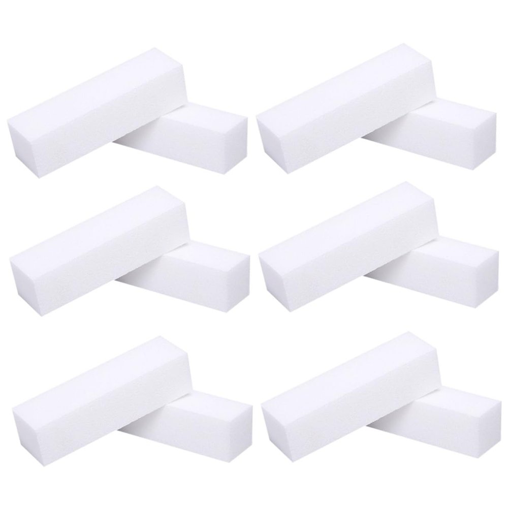 Healeved 12pcs Nail Buffer Sided Sanding Blocks for Manicure and Pedicure Care for Nail Shaping and Smoothing Lightweight Design for Home and White