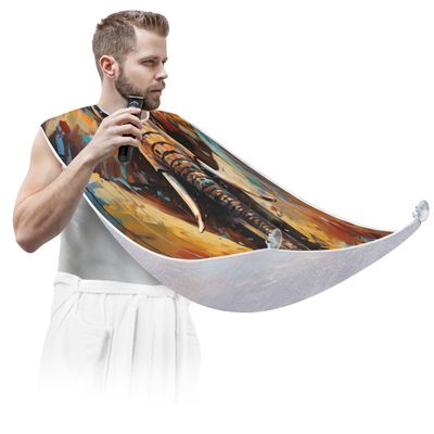 Xiaoyanbd Colorful Paint Elephant Beard Bib Apron,Beard Hair Catcher for Men Shaving,Fathers Day Anniversary Christmas Gifts for Dad Husband,Beard Bib with 2 Suction Cups