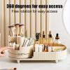 AOKID Makeup Organizer, Modern Minimalist Functional Cosmetic Display Case, Large-Capacity Organizer for Vanity, Skincare, Lipstick, Facial Mask, Perfume, Bathroom, Bedroom - Black view 2