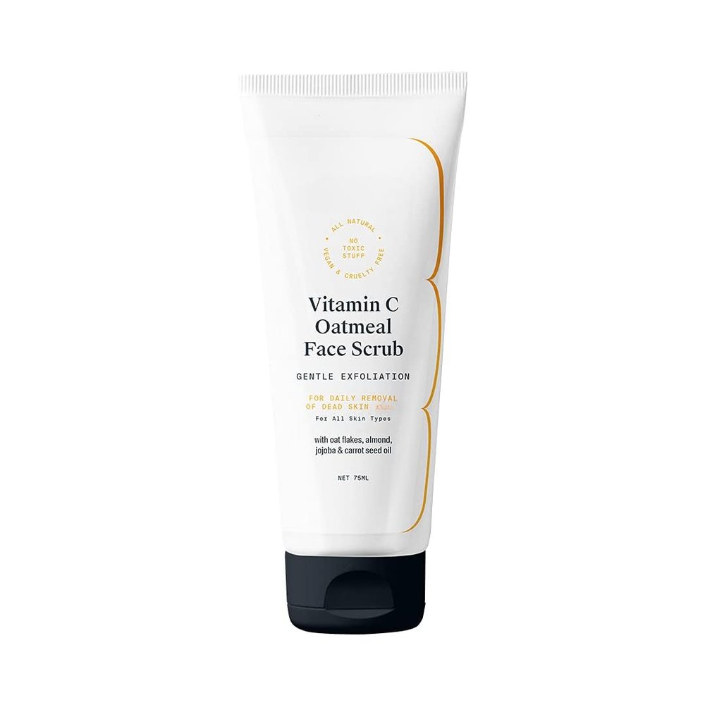 Generic Vitamin C Oatmeal Face Scrub With Jojoba, Almond & Carrot Seed Oil Gentle Exfoliation & Daily use Of Dead Skin,All-Natural, Non-Toxic All Skin Types- 75 ml