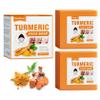 2Pcs Natural Turmeric Soap Bar for Face & Body, Turmeric Skin Brightening Soap for Dark Spots, Underarms & intimate area, Turmeric Face Wash Soap Reduces Acne, Fades Scars, Smooth & Cleanses Skin view 1