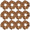 12 Pcs Satin Silk Scrunchies, Soft Hair Ties, Fashion Hair Bands, Bow Ropes, Elastic Bracelets, Ponytail Holders, Accessories for Women and Girls (4.5 Inch, Brown) view 1
