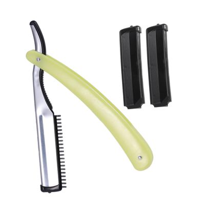 Outanaya Stainless Steel Straight for Barbers and Personal Grooming for Shaving Beard Sideburns and Fine Hair Compact Design for Travel Use