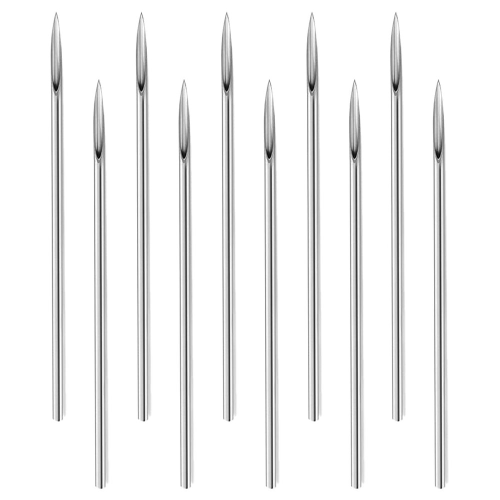 10PCS 10G Piercing Needles Sterile Disposable 316L Surgical Stainless Steel Piercing Needle Conch Lobe Piercing Needles 10 Gauge