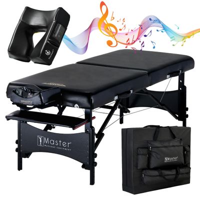 30" Galaxy Professional Portable Massage Table Master Massage Package with Extra Music Face Cushion - Memory Foam Cushioning - Tattoo Table- Spa Salon Beauty Facial Bed
