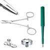 LIONGOTHIC Dermal Piercing Kits for All Piercings - 14G Dermal Tops 4mm CZ, Dermal Base 2mm Raise, MicroDermal Anchor Tube Insertion Hemostat Forceps 6", Dermal Punch 2mm Surface Skin Piercing Jewelry Tool Kit Supplies view 1
